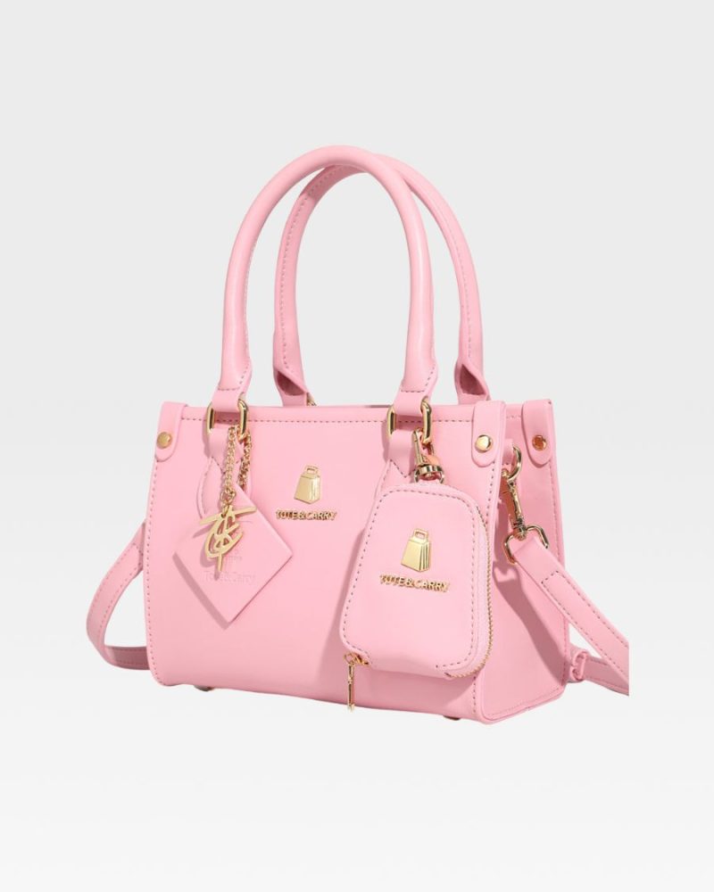 mini tote bag in bubble gum pink tote bag women 3