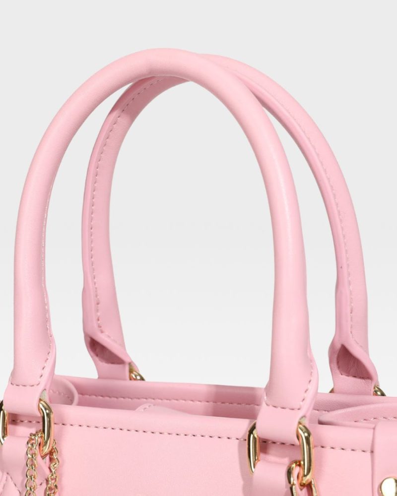 mini tote bag in bubble gum pink tote bag women 7