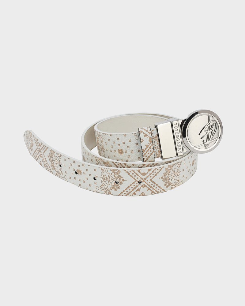 paisley belt in beige brown strap men 3