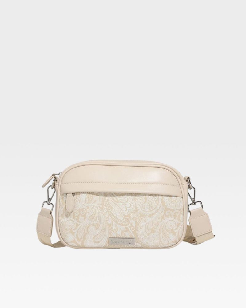 paisley crossbody messenger bag in beige crossbody bag men