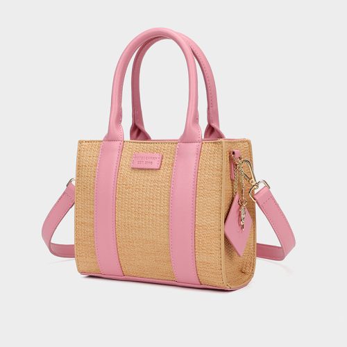 pebble leather mini tote bag in pink tote bag women 3