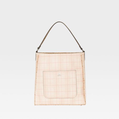 plaid mini tote bag in beige tote bag women 4