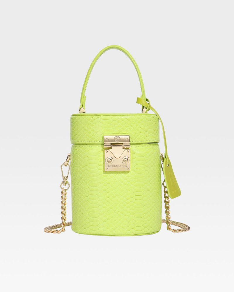 py mini barrel purse in apple green tote bag women