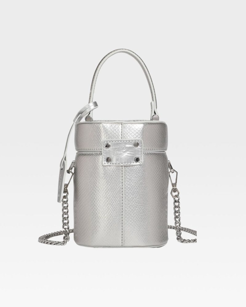 py mini barrel purse in silver tote bag women 4