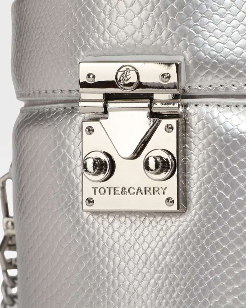 py mini barrel purse in silver tote bag women 5