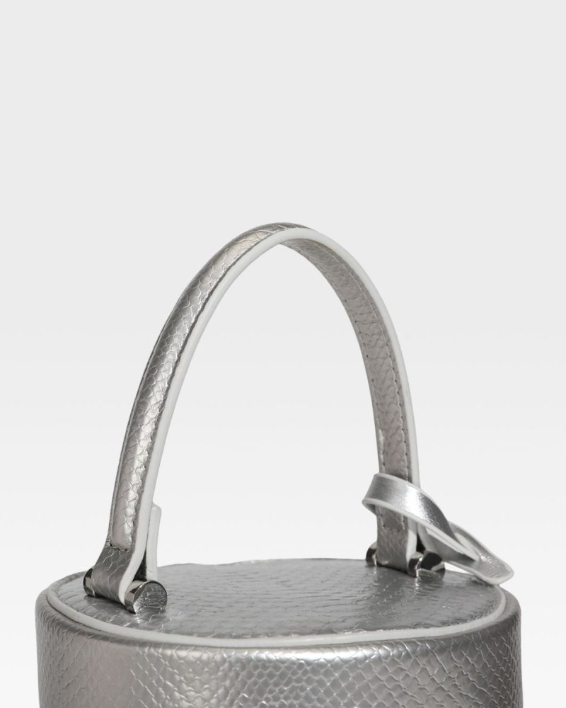 py mini barrel purse in silver tote bag women 7