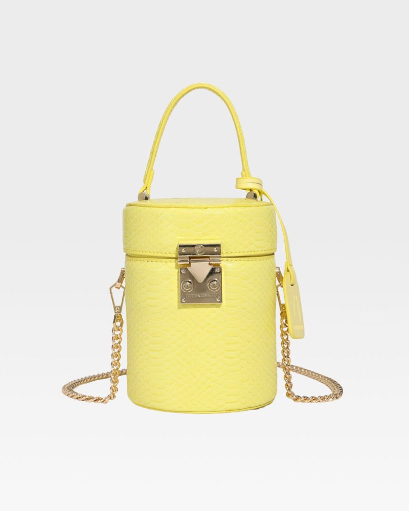 py mini barrel purse in yellow tote bag women