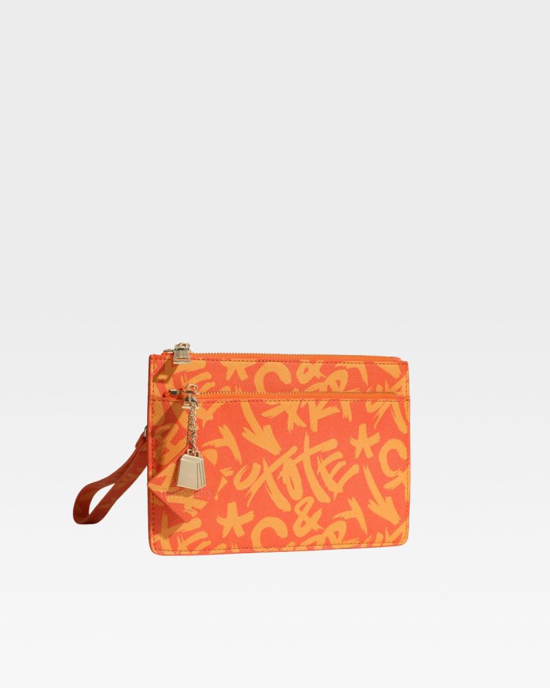 totecarry clutch bag in orange purse women 3