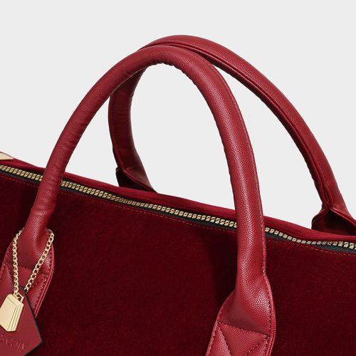 velour duffle in burgundy duffle bag totecarry 12