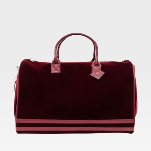 Velour Duffle in Burgundy