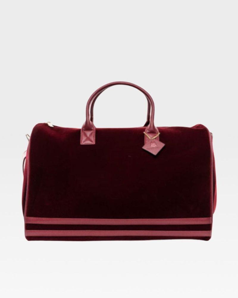 Velour Duffle in Burgundy