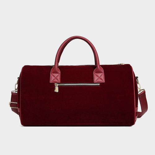 velour duffle in burgundy duffle bag totecarry 3