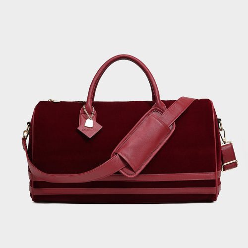 velour duffle in burgundy duffle bag totecarry 6