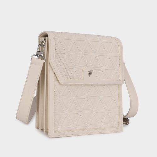 woven messenger bag in cream white messenger bag men 2