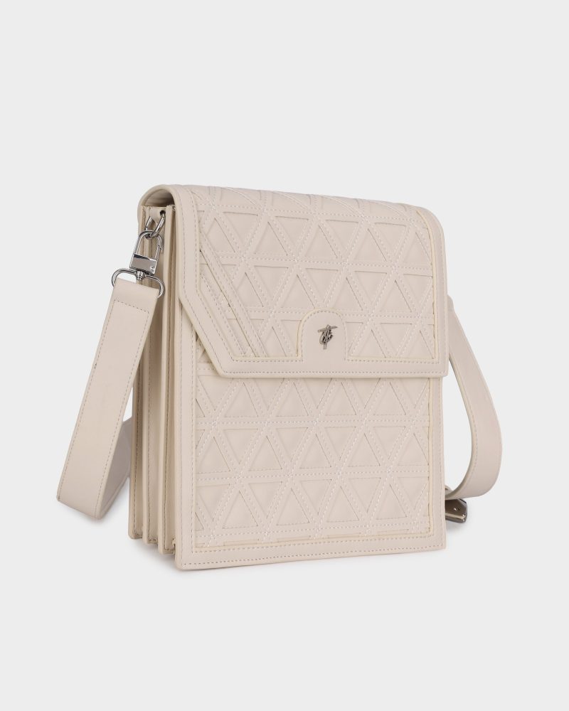 woven messenger bag in cream white messenger bag men 2