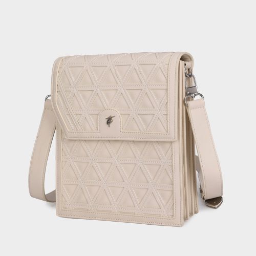 woven messenger bag in cream white messenger bag men 3